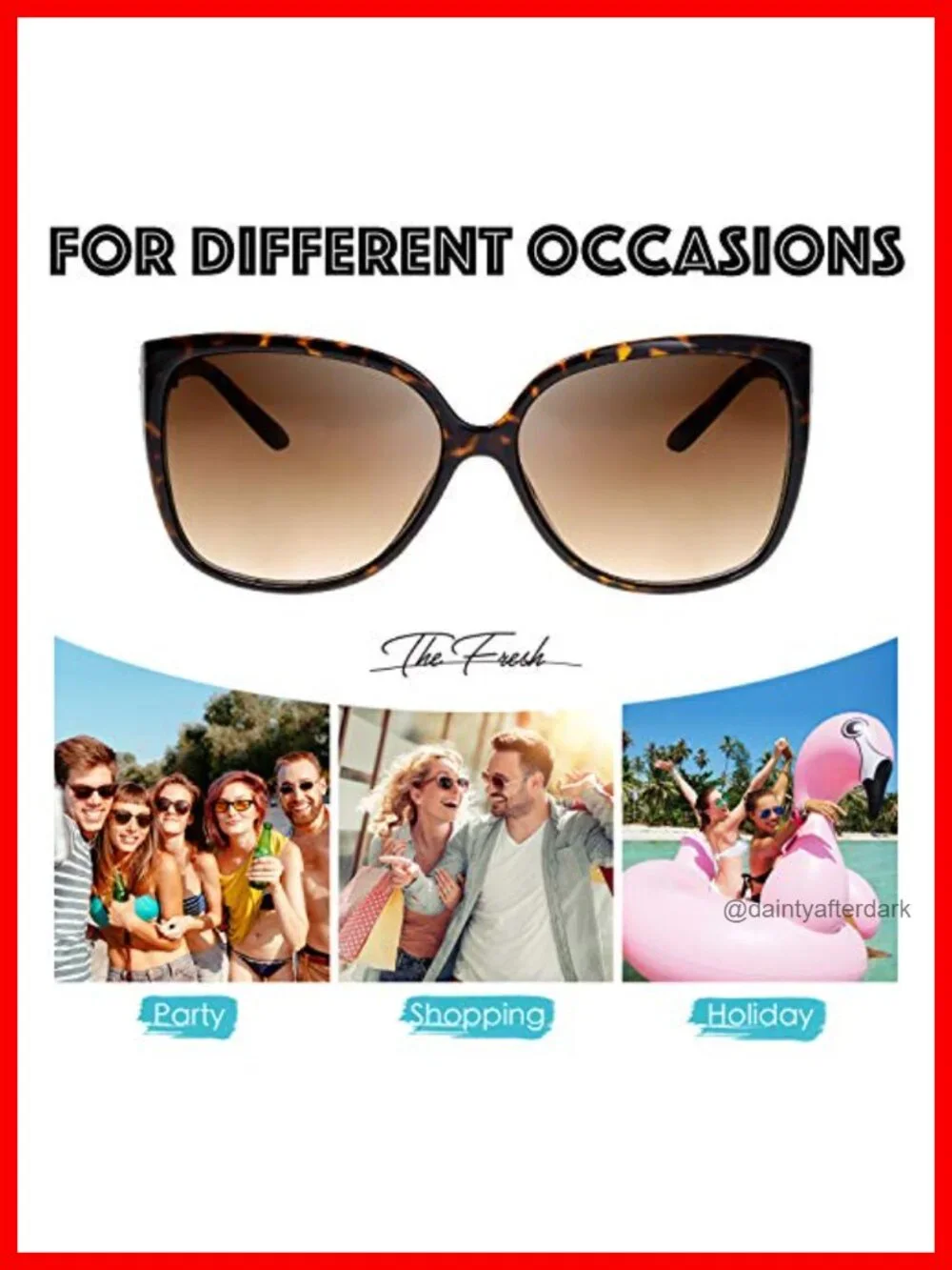 Oversized Square Cat Eye Hybrid Butterfly Sunglasses UV Protection